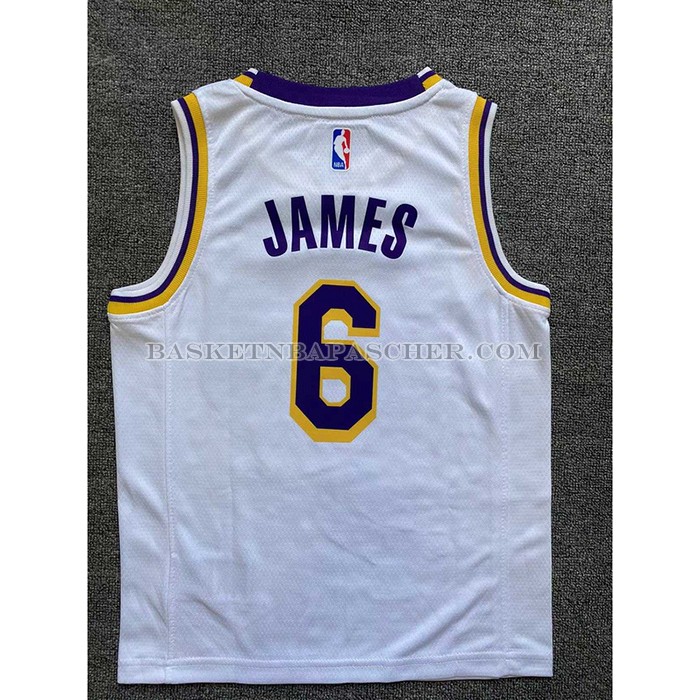 Maillot Enfant Los Angeles Lakers LeBron James NO 6 Association 2022-23 Blanc